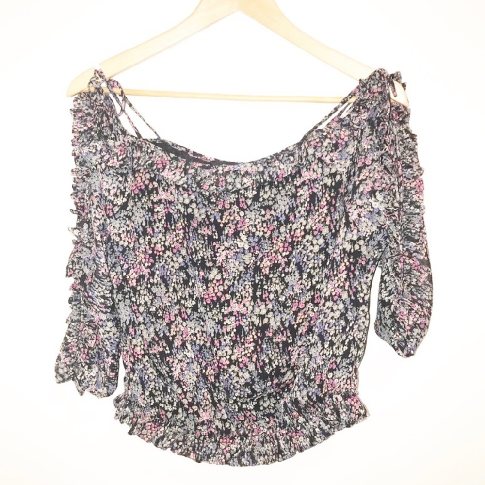 SugarLips Anastasia Floral Ruffle Top- XS NWOT - Picture 2 of 7